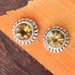 Cercei studs argint Citrin 9 mm